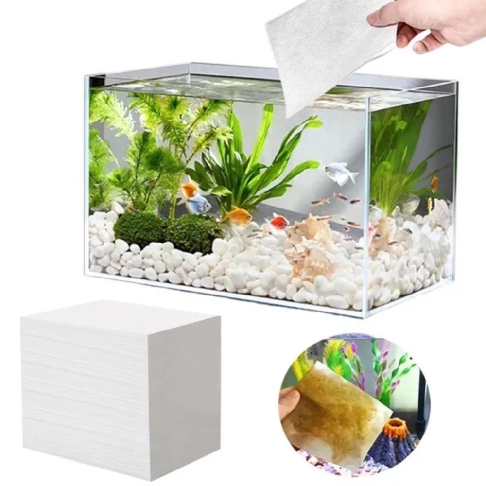Aquarium Fish Yellow - 50 pièces de papier filtrant multifonctionnel