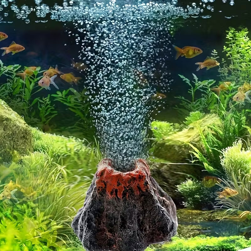 Aquarium Fish Hide - Pierre à bulles volcanique pour aquariums,