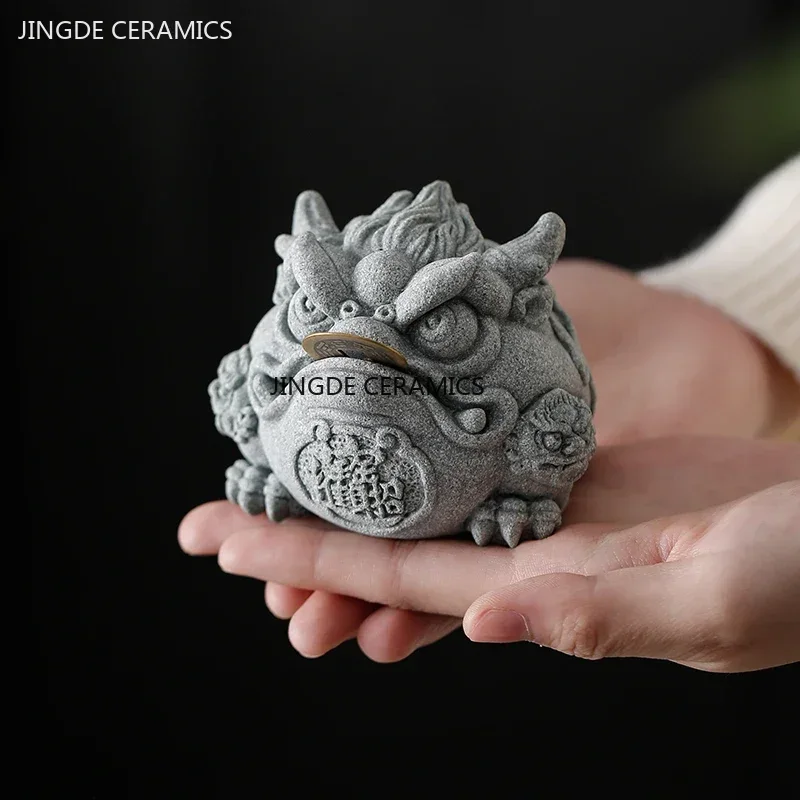 Aquarium Fish Bowl - Grès Fengshui doré créatif, décoration de