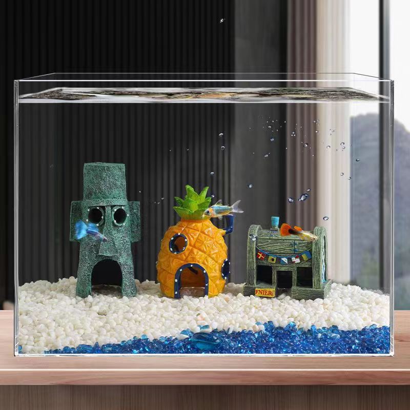Aquarium Fish Hide - Décoration d'aquarium Ananas House, ornement pour