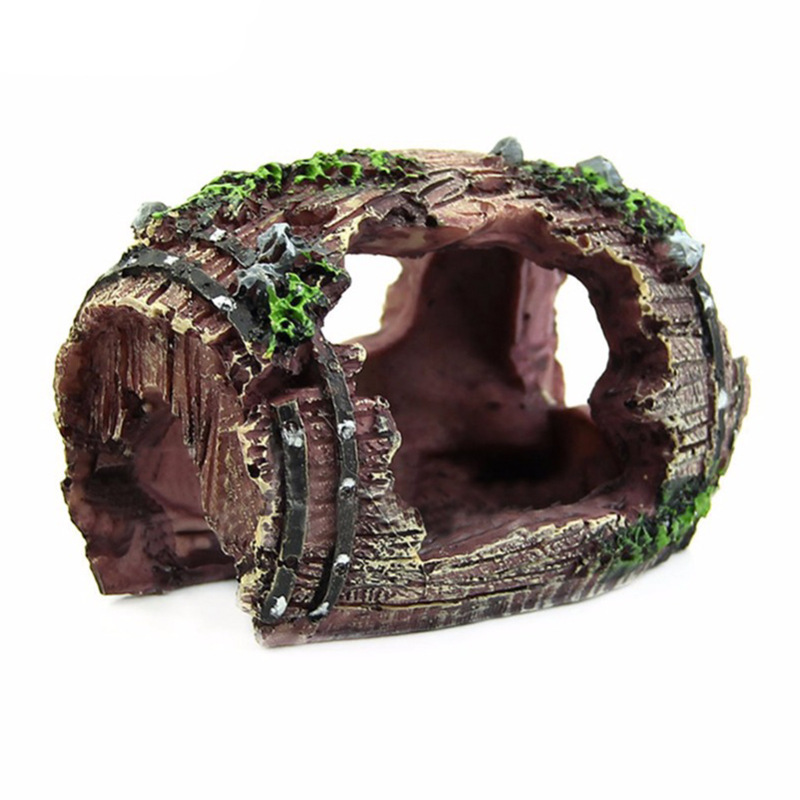Aquarium Fish Hide - Aquarium baril artificiel grotte résine ornements
